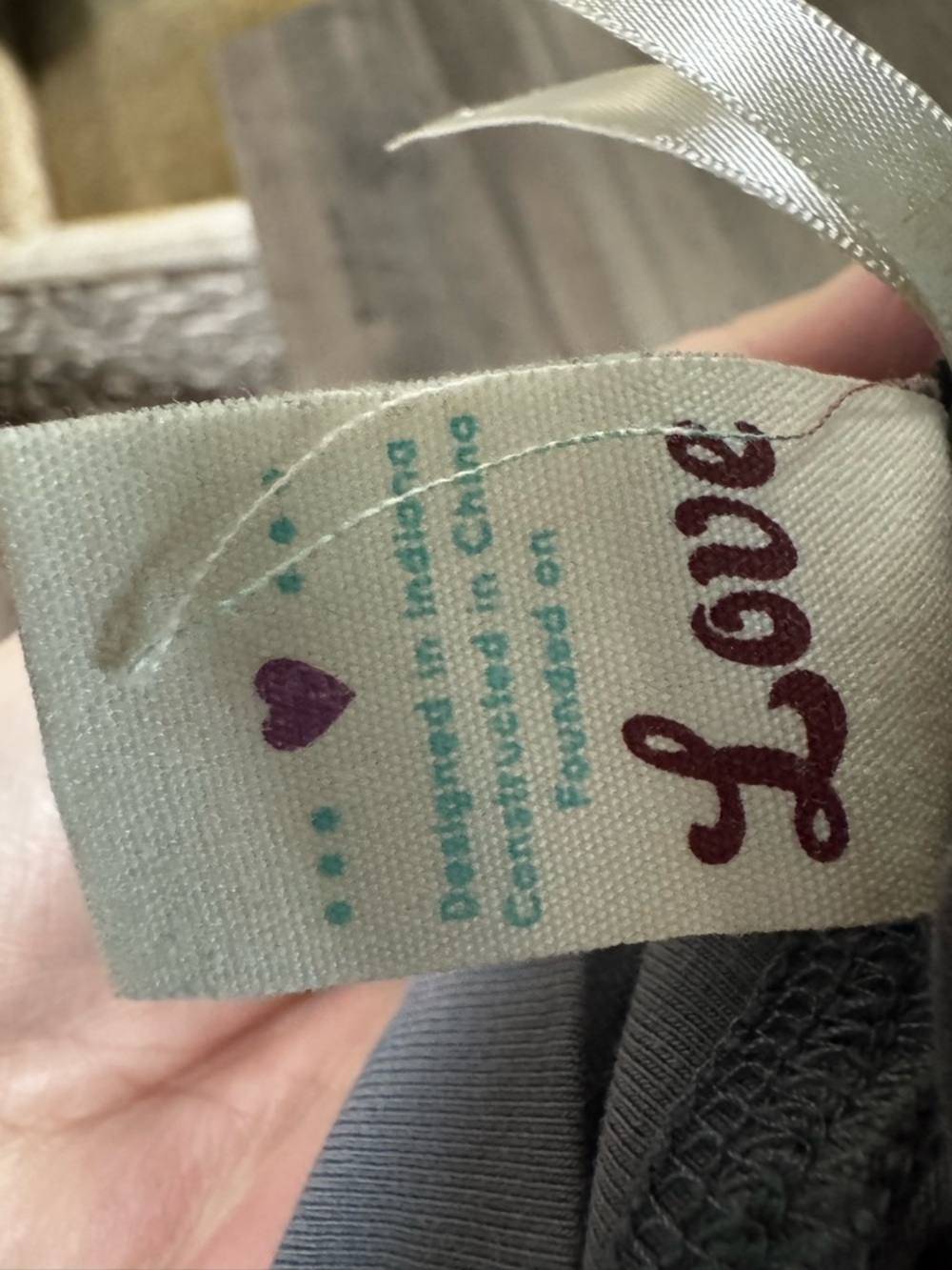 Matilda Jane charcoal gray pants with brown logo tag - Picture 5 of 10
